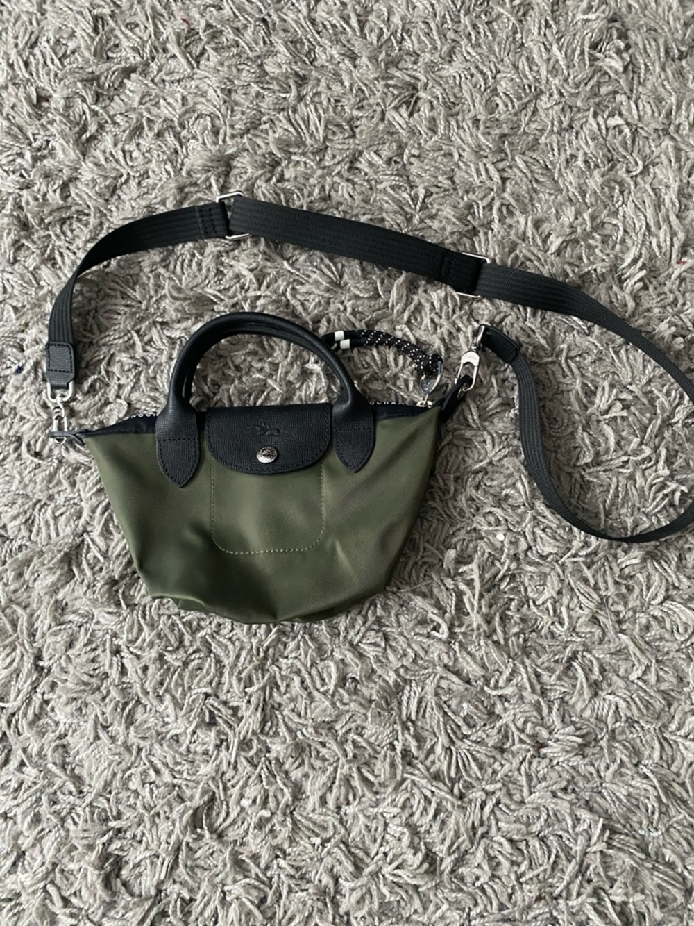Longchamp Olive Green Mini Crossbody